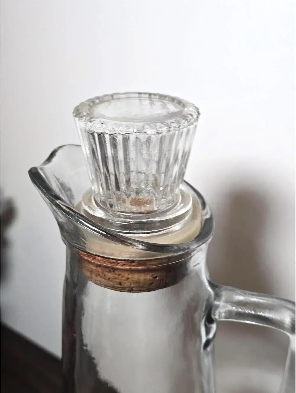 Vintage Decanter Pitcher, Water Pitcher w/ Cork Top
